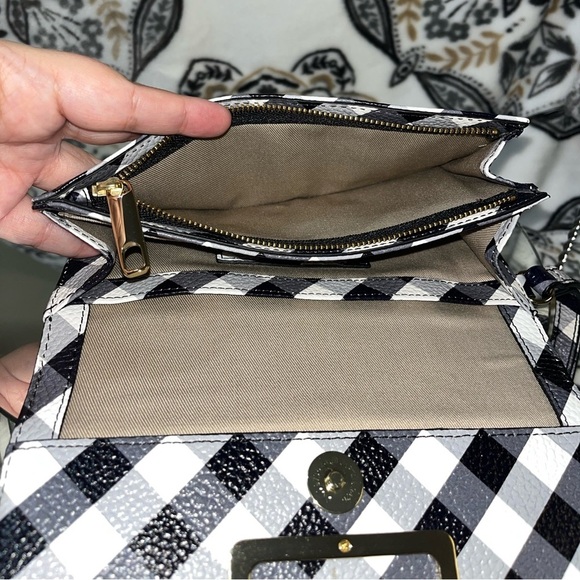 Talbots Women’s Gingham Leather Wristlet Wallet - Picture 3 of 15